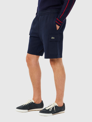 Lacoste Fleece Cargo Shorts Navy Blue from Saxumo.com