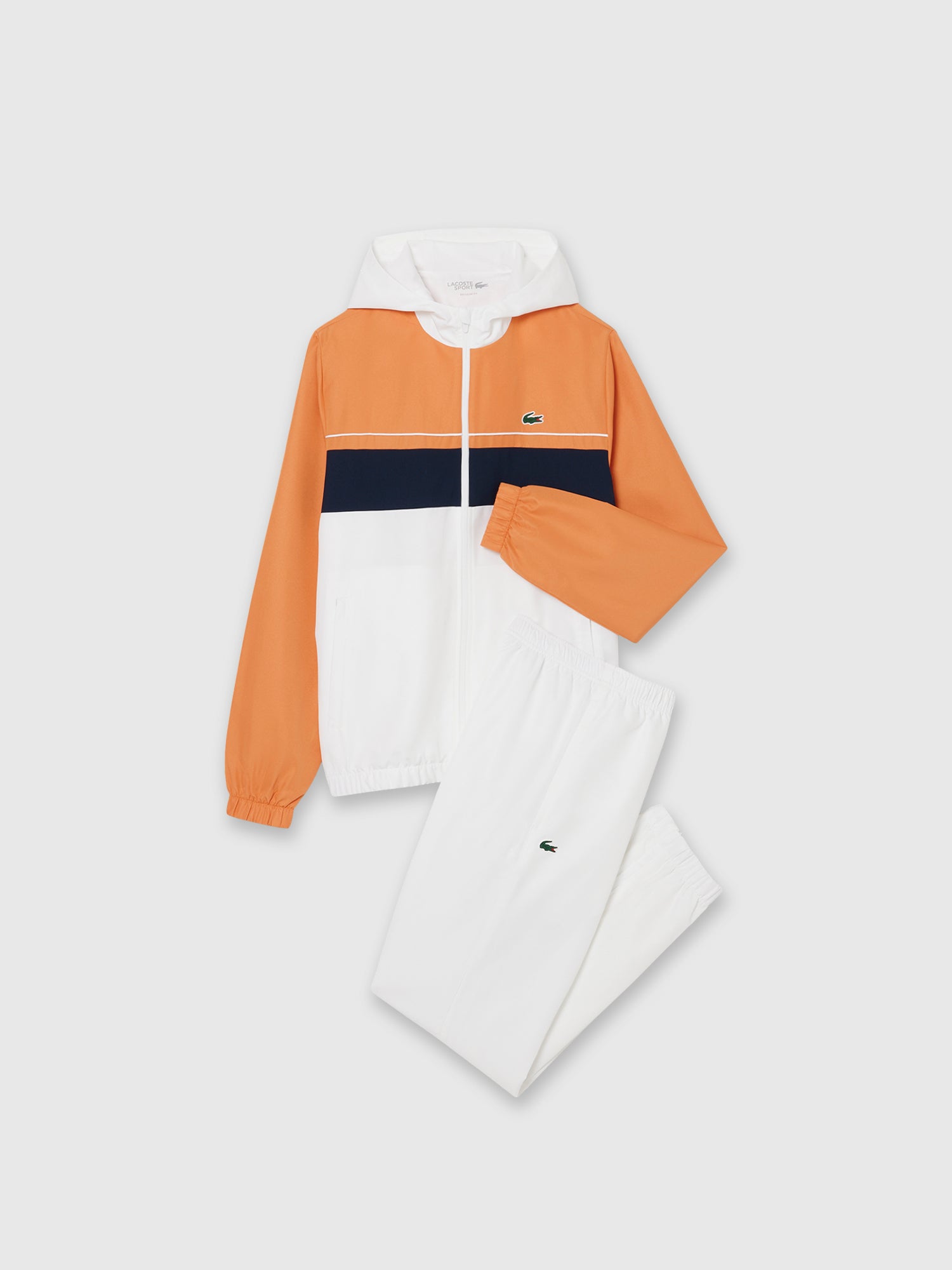 Lacoste Full Zip Fleece Tracksuit Set White/Blossom-Navy Blue from Saxumo.com