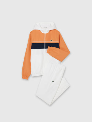 Lacoste Full Zip Fleece Tracksuit Set White/Blossom-Navy Blue from Saxumo.com