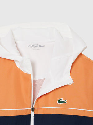 Lacoste Full Zip Fleece Tracksuit Set White/Blossom-Navy Blue from Saxumo.com