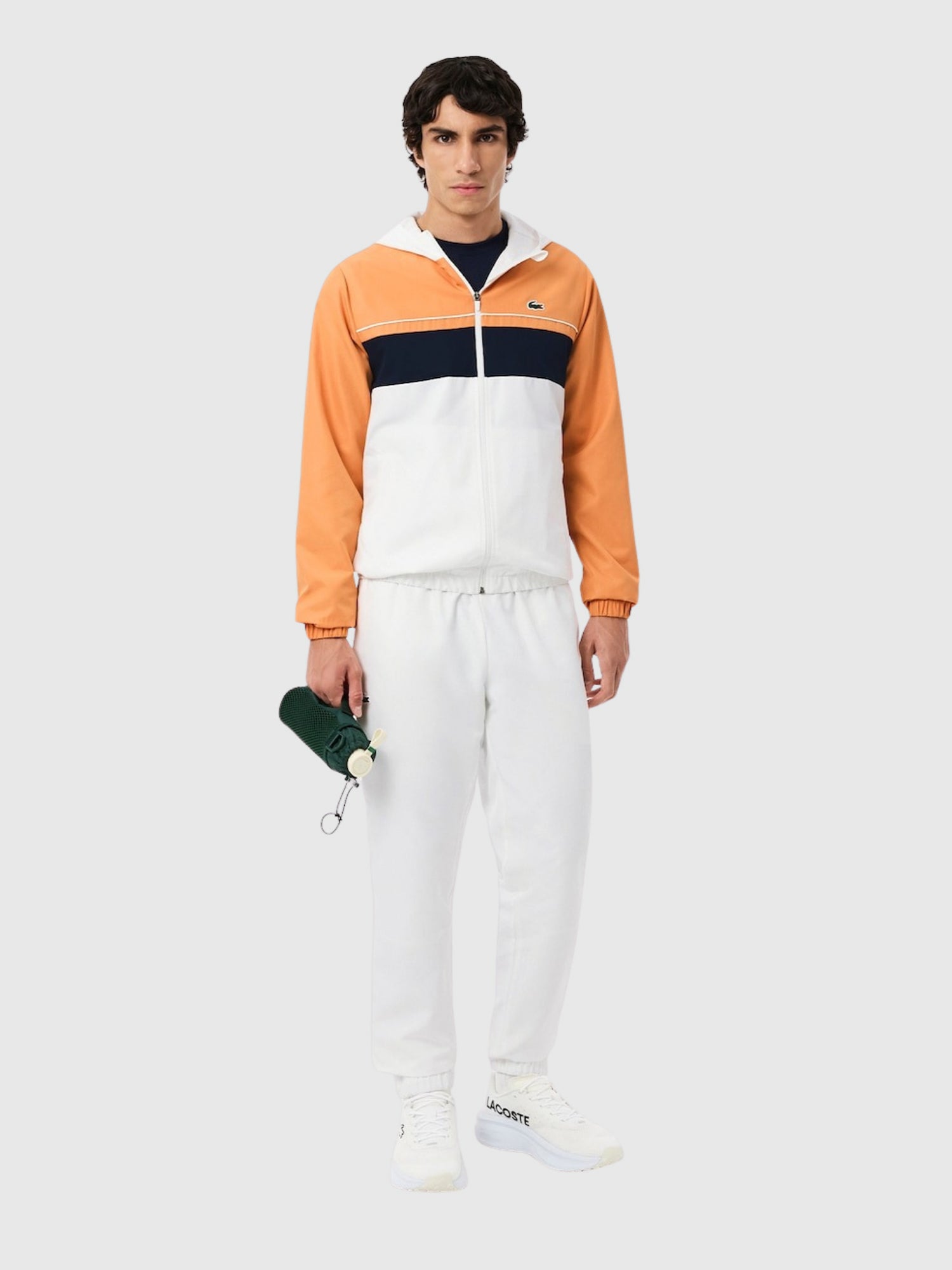 Lacoste Full Zip Fleece Tracksuit Set White/Blossom-Navy Blue from Saxumo.com
