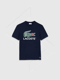 Lacoste Jersey Signature Print T-Shirt Navy Blue