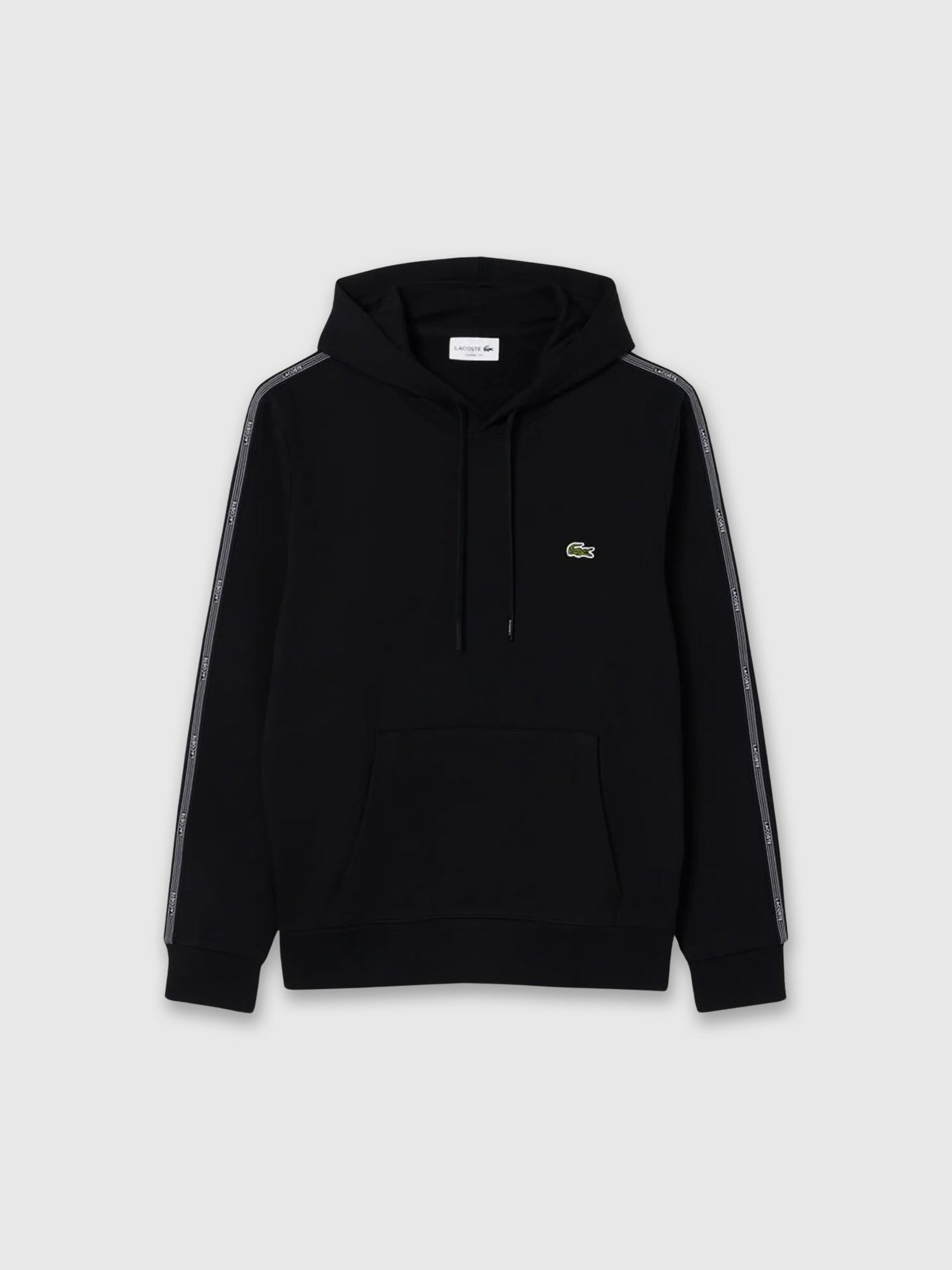 Lacoste Logo Stripe Zipped Hoodie Black from Saxumo.com