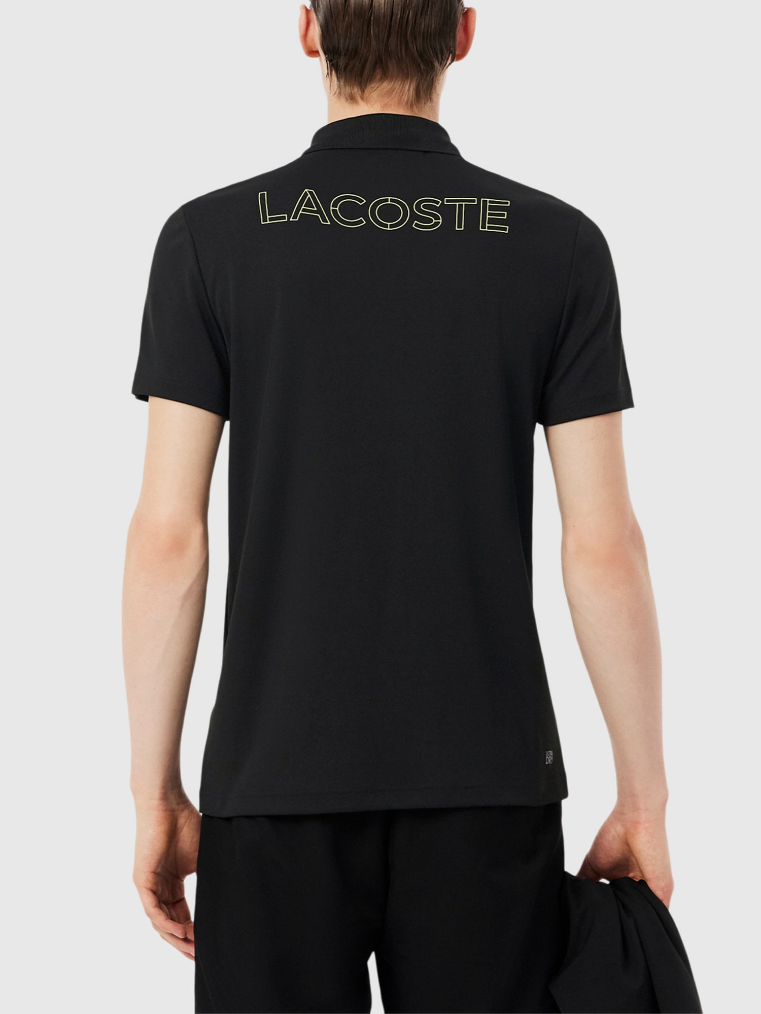 Lacoste Men's Ultra Dry Print Sport Polo Shirt Black from Saxumo.com