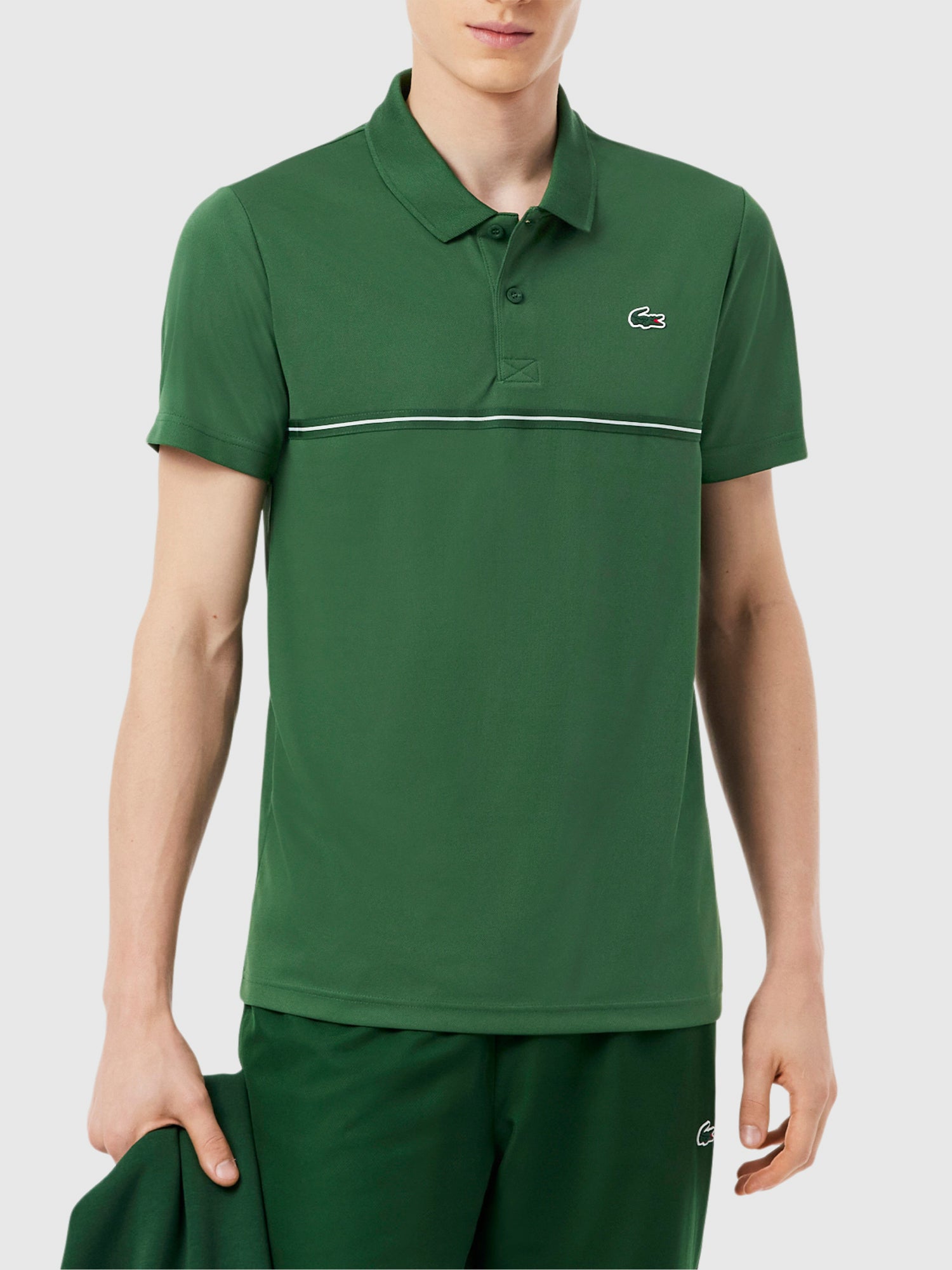 Lacoste Men's Ultra Dry Print Sport Polo Shirt Green from Saxumo.com