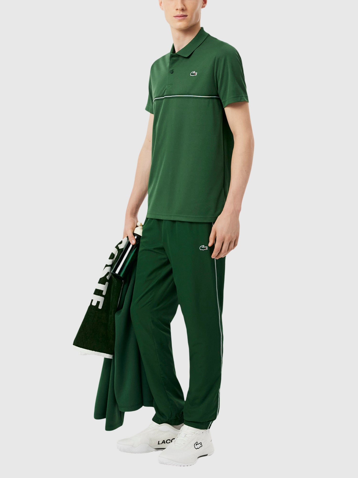Lacoste Men's Ultra Dry Print Sport Polo Shirt Green from Saxumo.com