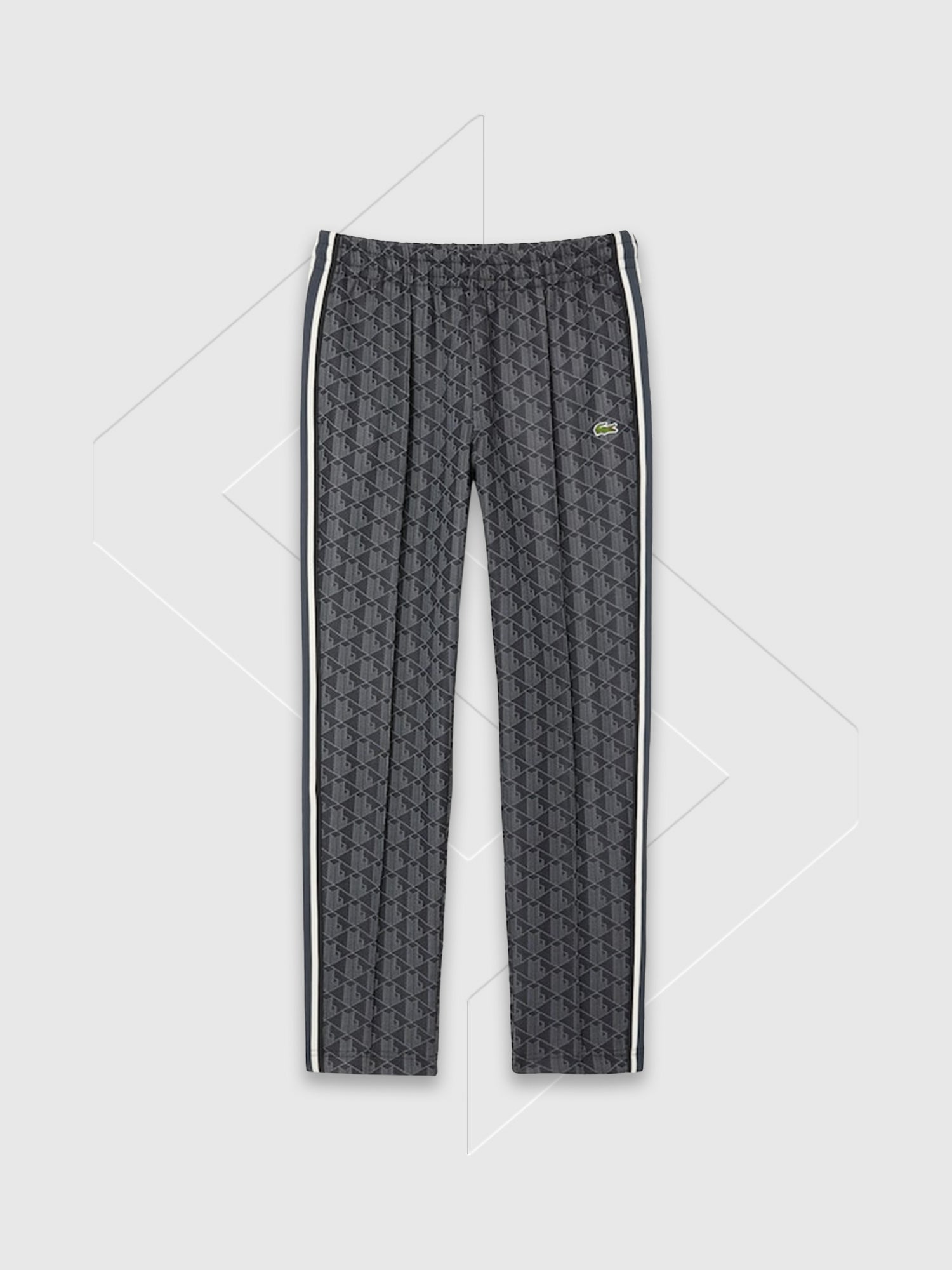 Lacoste Paris Monogram Jacquard Track Pants Black/Graphite from Saxumo