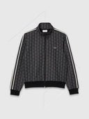 Lacoste Paris Zip-Up Jacquard Track Jacket Black/Graphite from Saxumo
