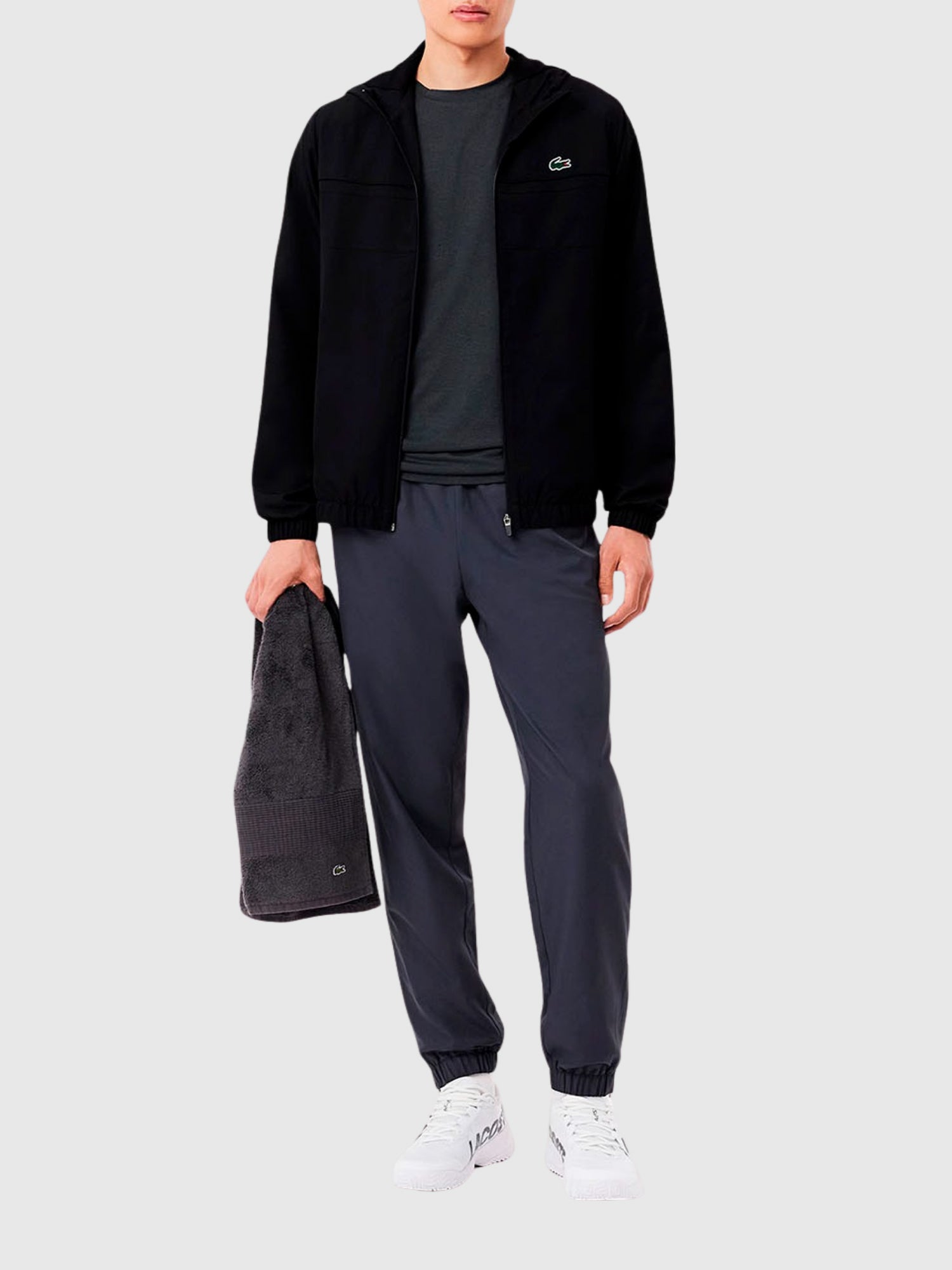 Lacoste Water Repellent Sport Track Jacket Black from Saxumo.com