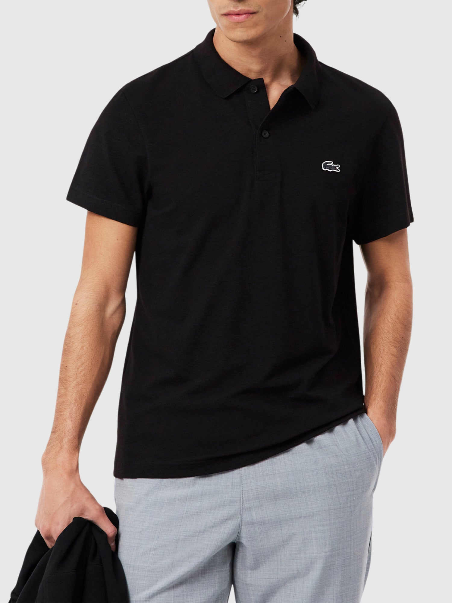 Lacoste Regular Fit Cotton Polo Shirt Black from Saxumo.com