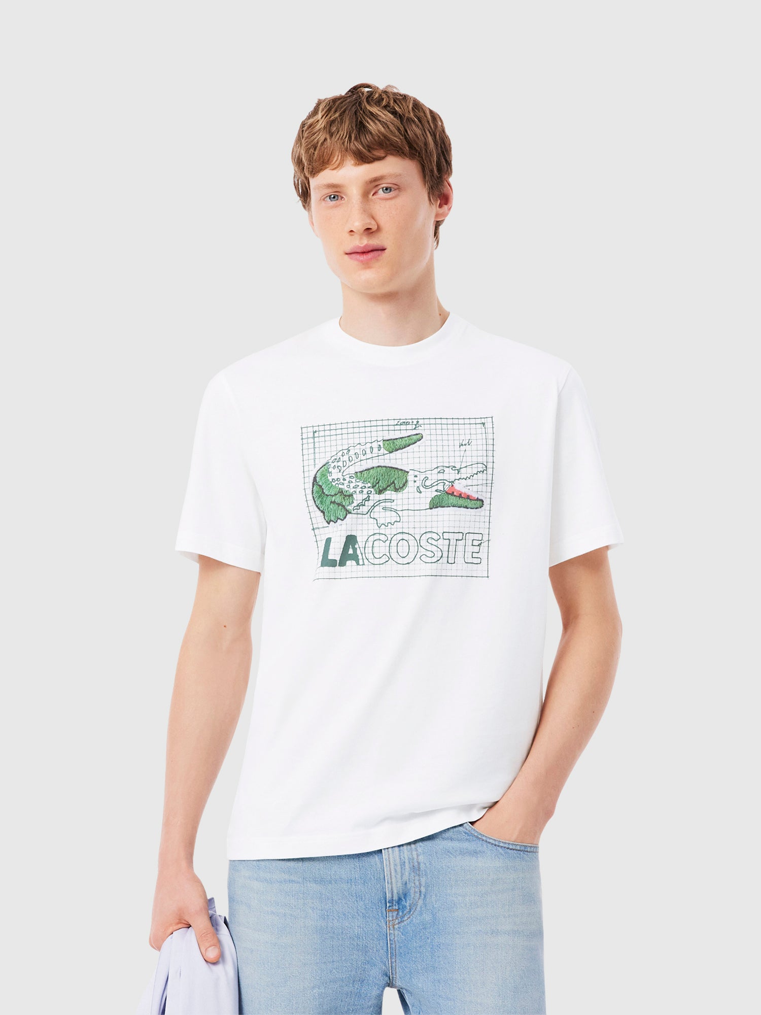 Lacoste Regular Fit Pima Cotton Jersey T-Shirt White from Saxumo.com