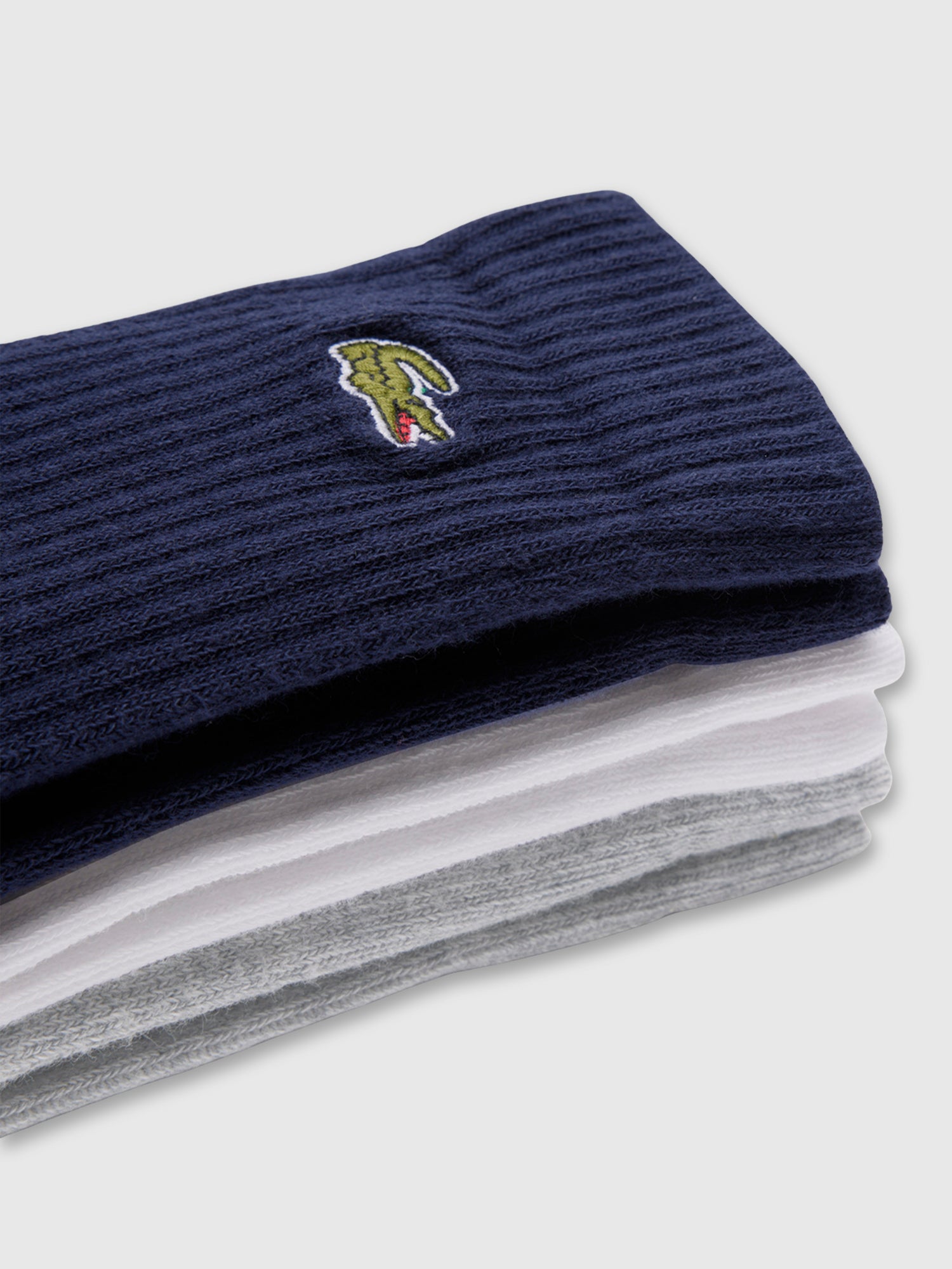 Lacoste Sport Socks 3 Pack Silver Chine/White/Navy Blue from Saxumo.com