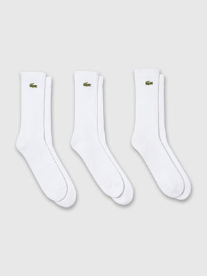 Lacoste Sport Socks 3 Pack White/White/White from Saxumo.com