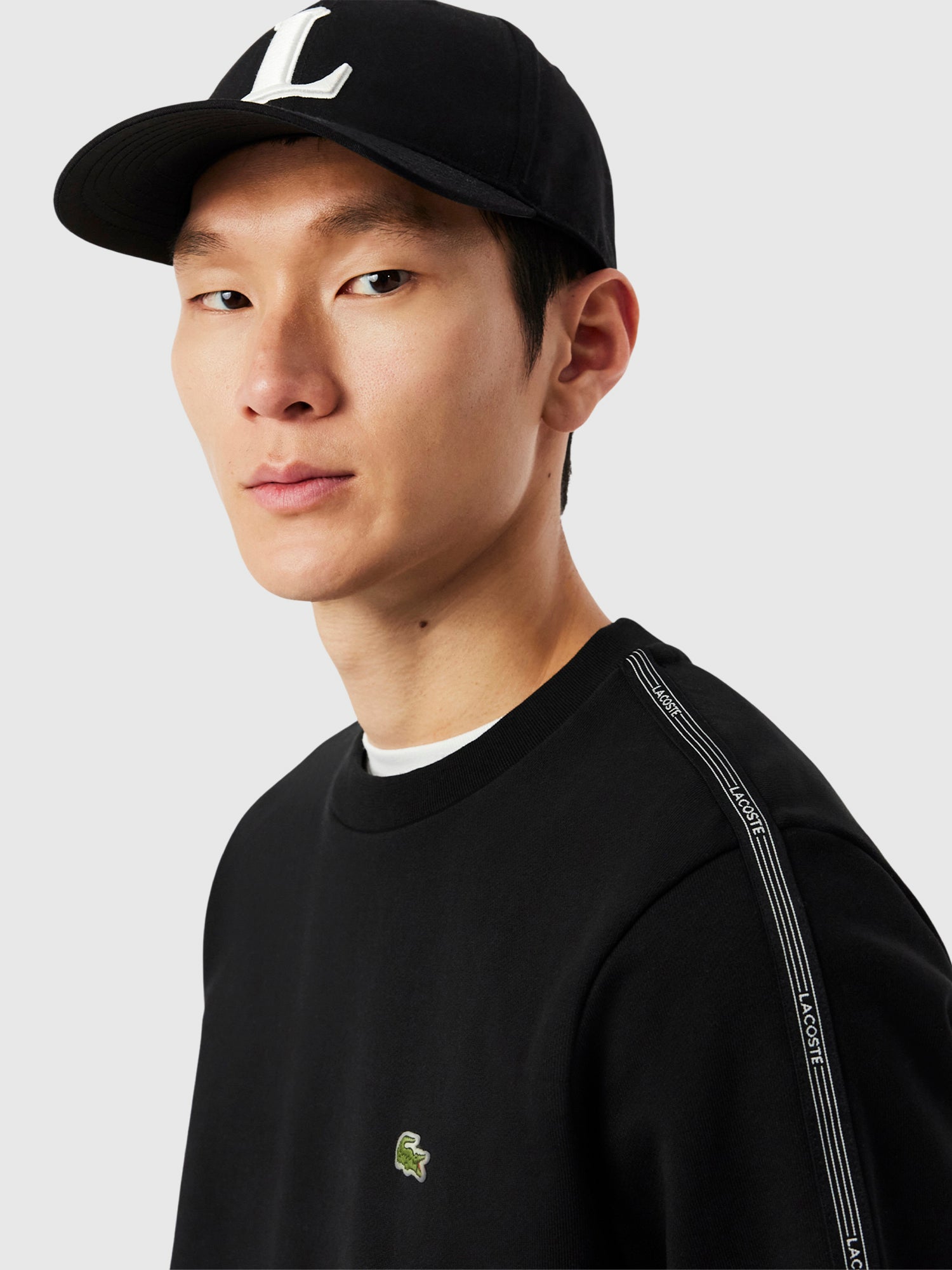 Lacoste Stripe Band Fleece Sweatshirt Black from Saxumo.com