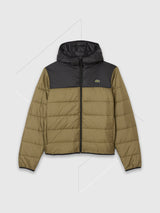 Lacoste Water-Repellant Quilted Puffed Jacket Olive/Black