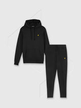 Lyle And Scott Fly Fleece Hoodie/Pant Tracksuit Set Jet Black