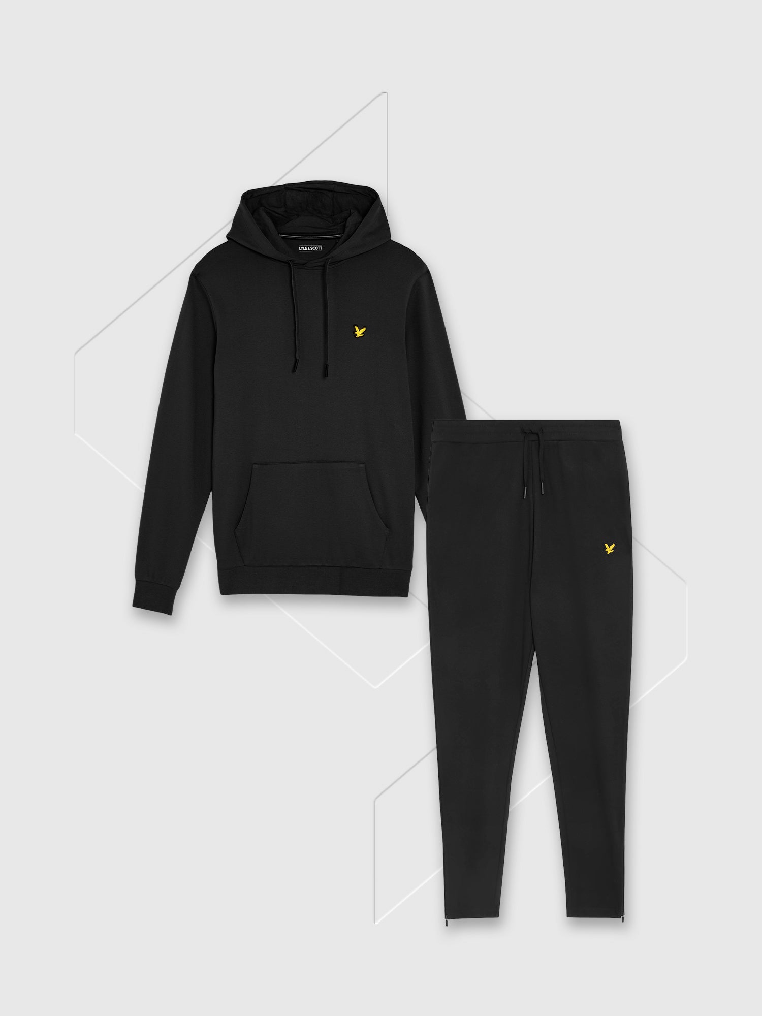 Lyle And Scott Fly Fleece Hoodie/Pant Set Jet Black from Saxumo