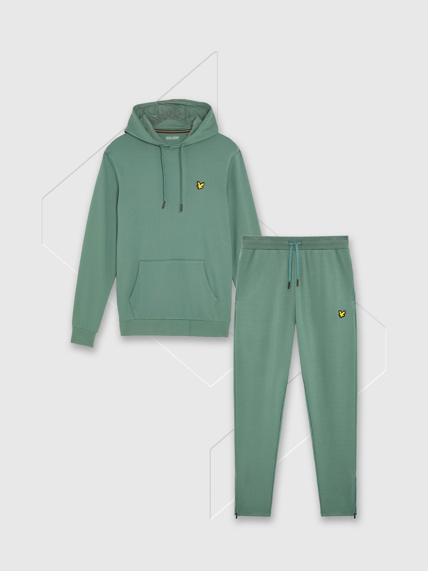 Lyle And Scott Fly Fleece Hoodie/Pant Set Silver Pine from Saxumo