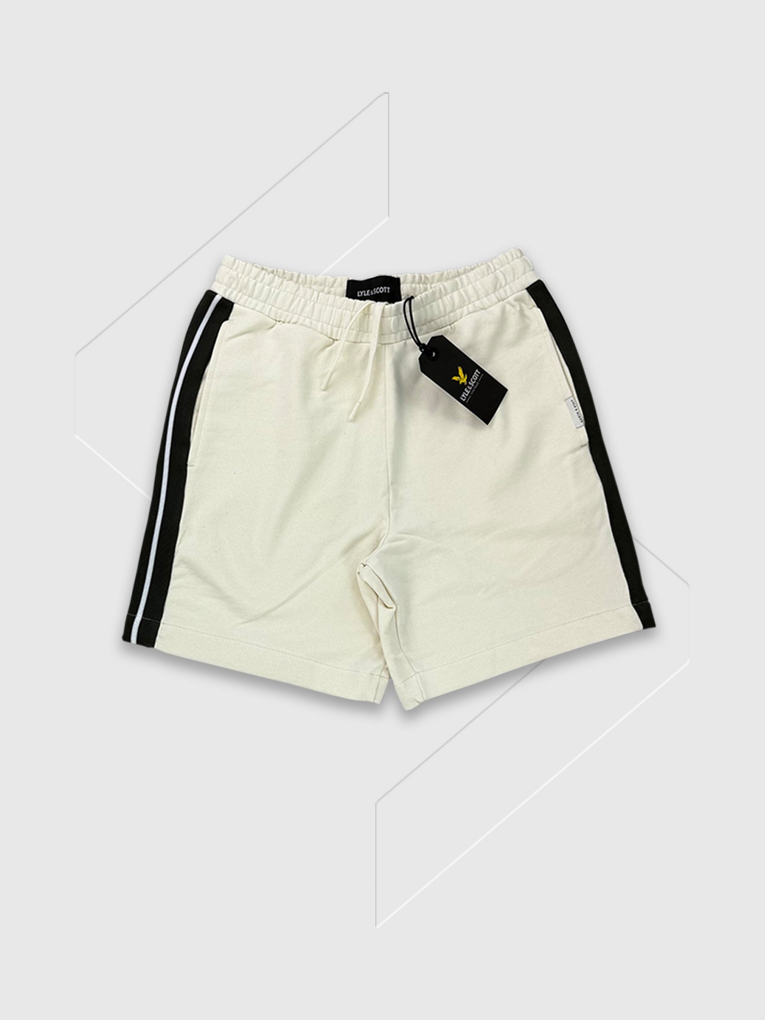Lyle and Scott Contrast Taped Sweatshorts Natural from Saxumo