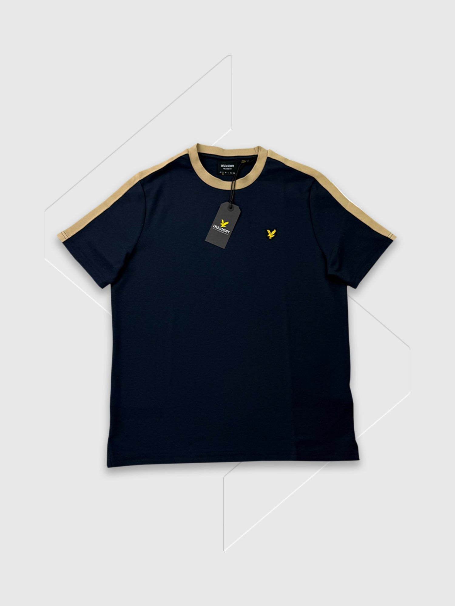 Lyle and Scott Contrast Taped T-Shirt Dark Navy from Saxumo