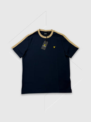 Lyle and Scott Contrast Taped T-Shirt Dark Navy from Saxumo
