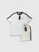 Lyle and Scott Contrast Taped T-Shirt/Short Set Natural from Saxumo