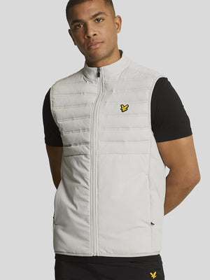 Lyle and Scott Hybrid Double Baffle Gilet Pebble from Saxumo