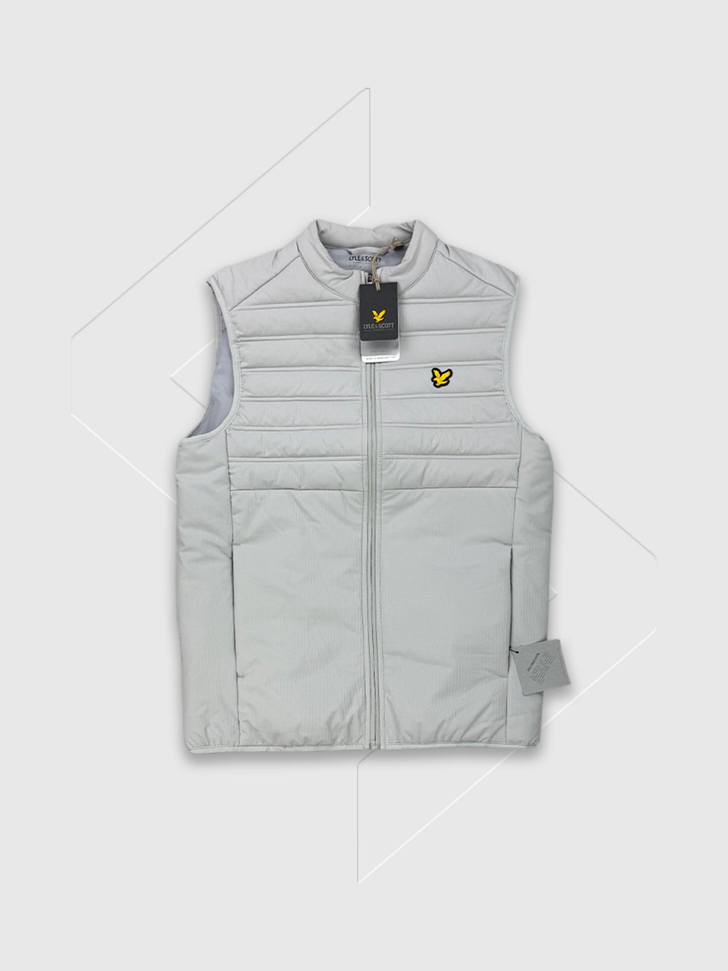 Lyle and Scott Hybrid Double Baffle Gilet Pebble from Saxumo