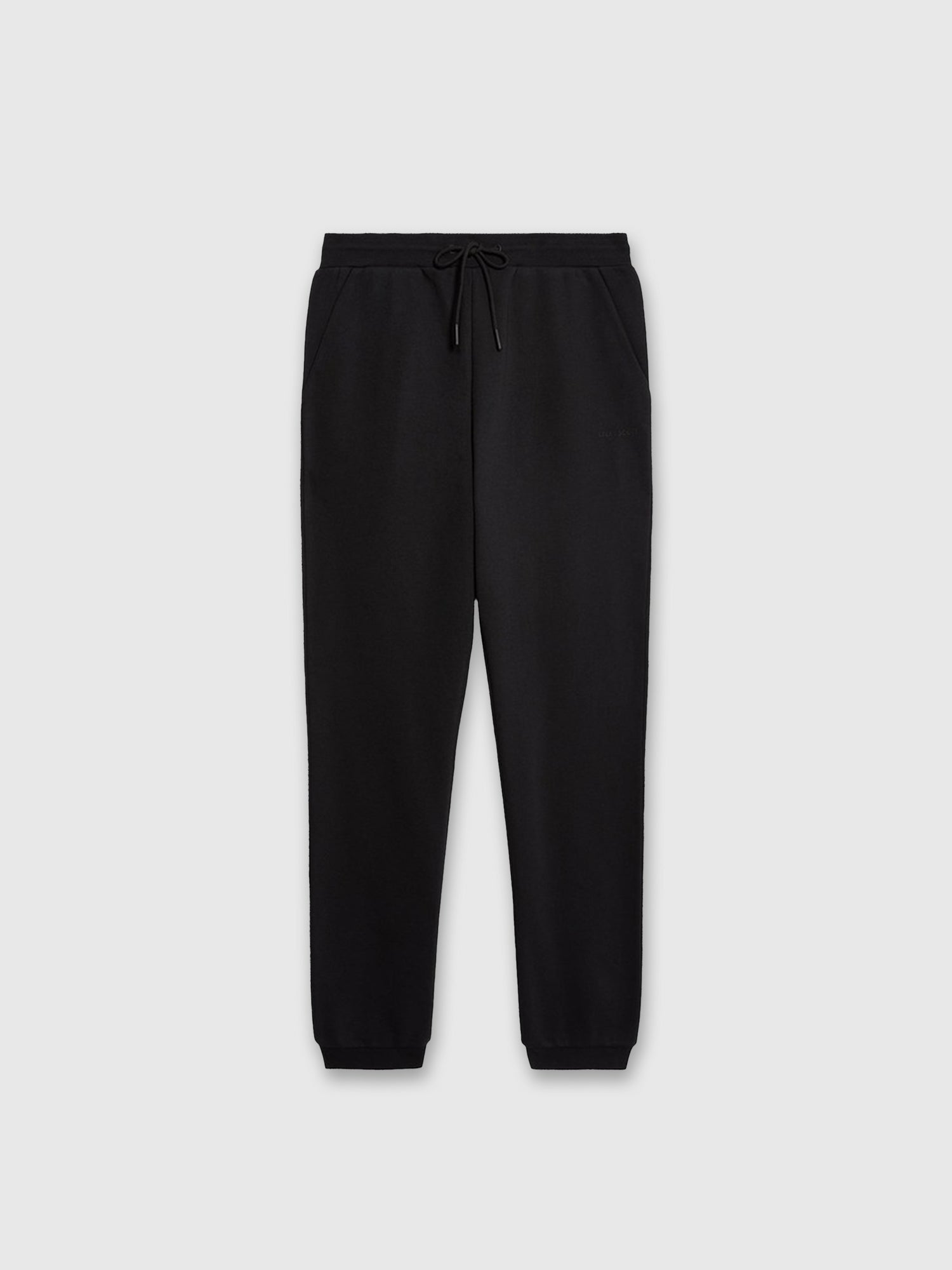 Lyle and Scott Logo Brushback Cuffed Jogger Black