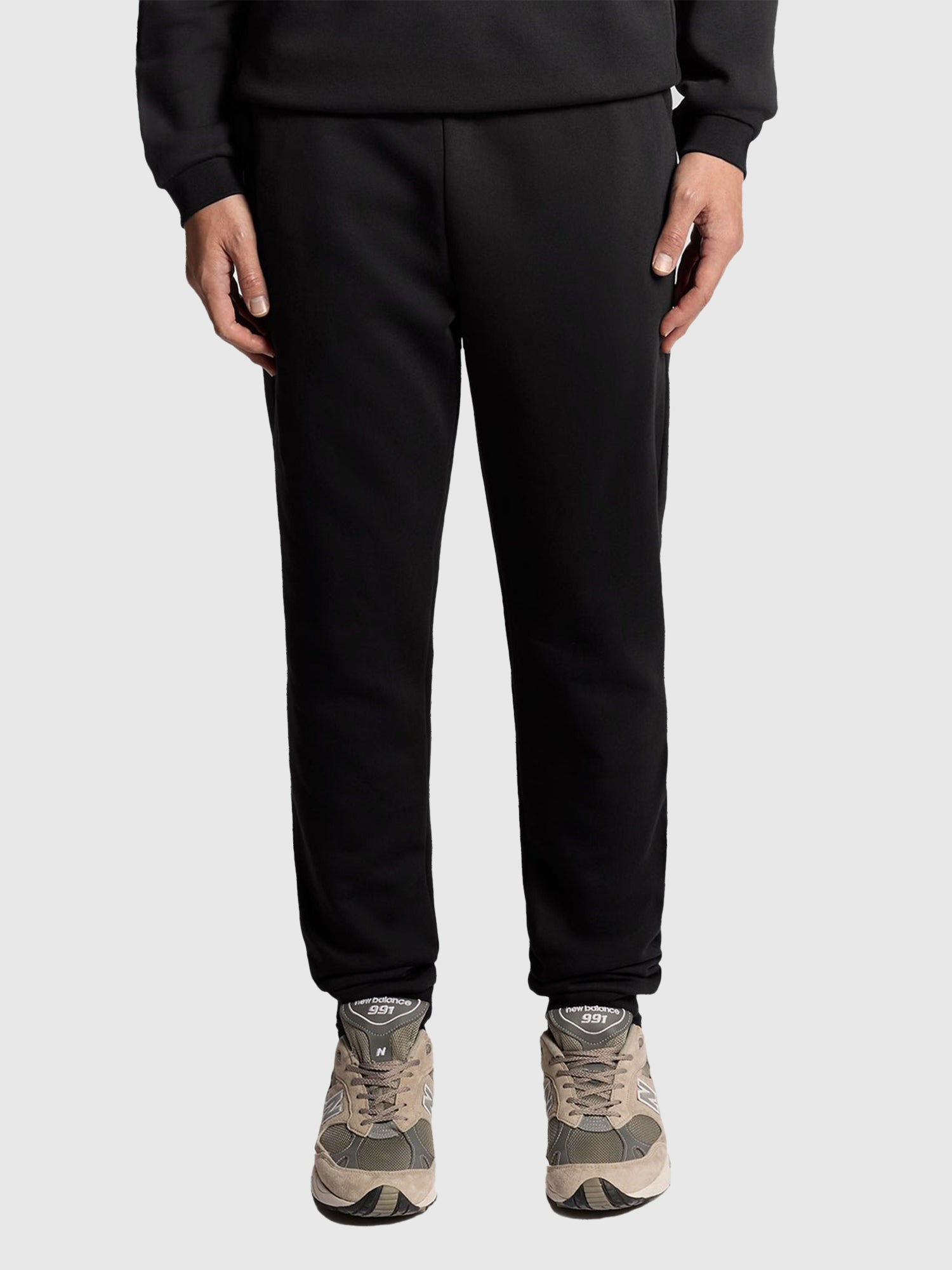 Lyle and Scott Logo Brushback Cuffed Jogger Black