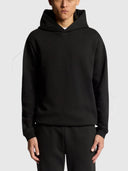 Lyle and Scott Logo Brushback Pullover Hoodie Black from Saxumo.com