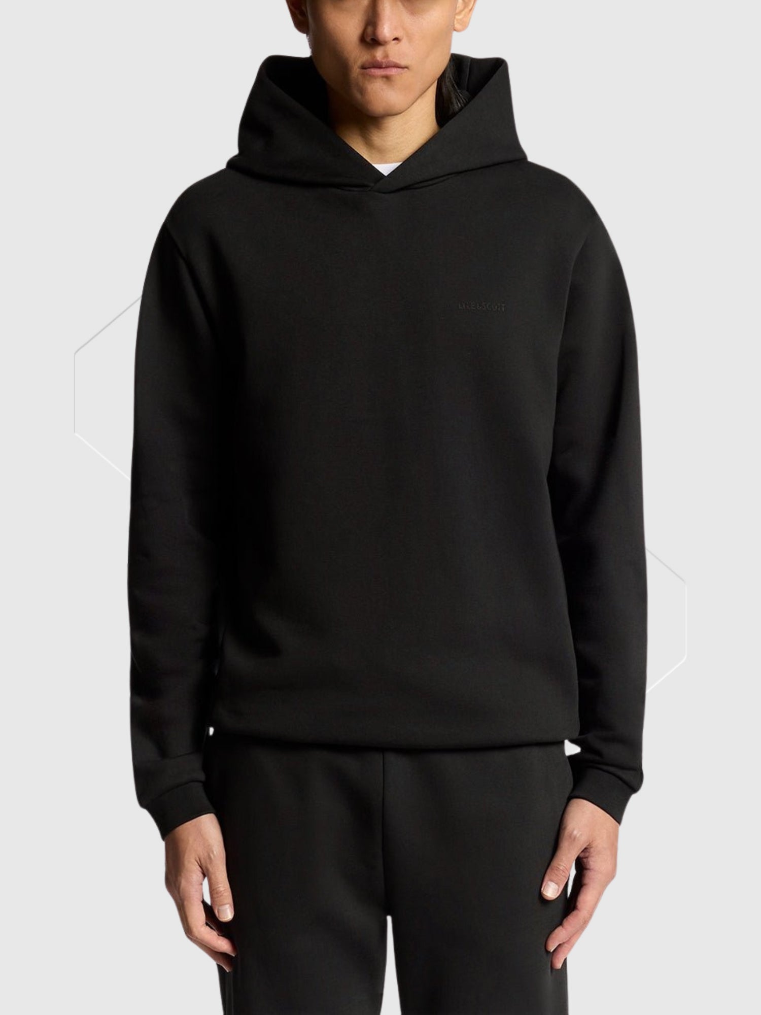 Lyle and Scott Logo Brushback Pullover Hoodie Black from Saxumo.com