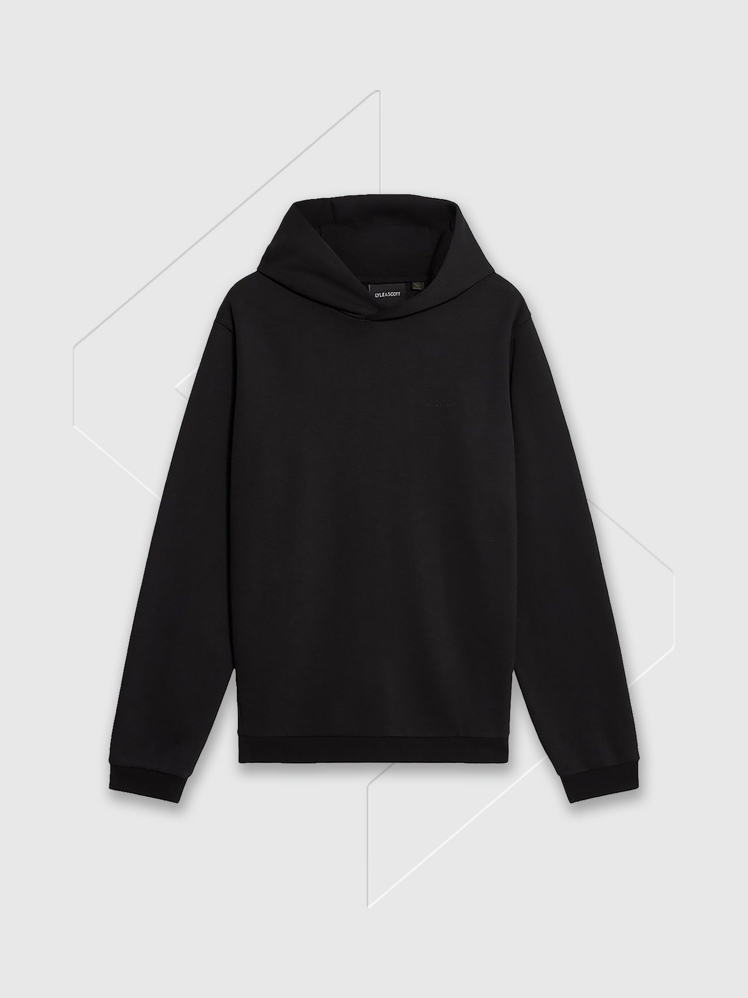 Lyle and Scott Logo Brushback Pullover Hoodie Black from Saxumo.com