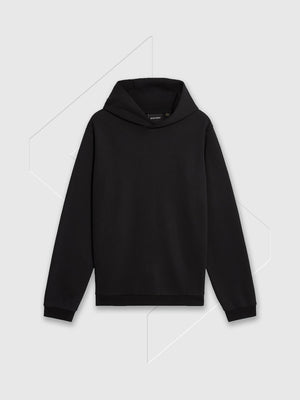 Lyle and Scott Logo Brushback Pullover Hoodie Black from Saxumo.com