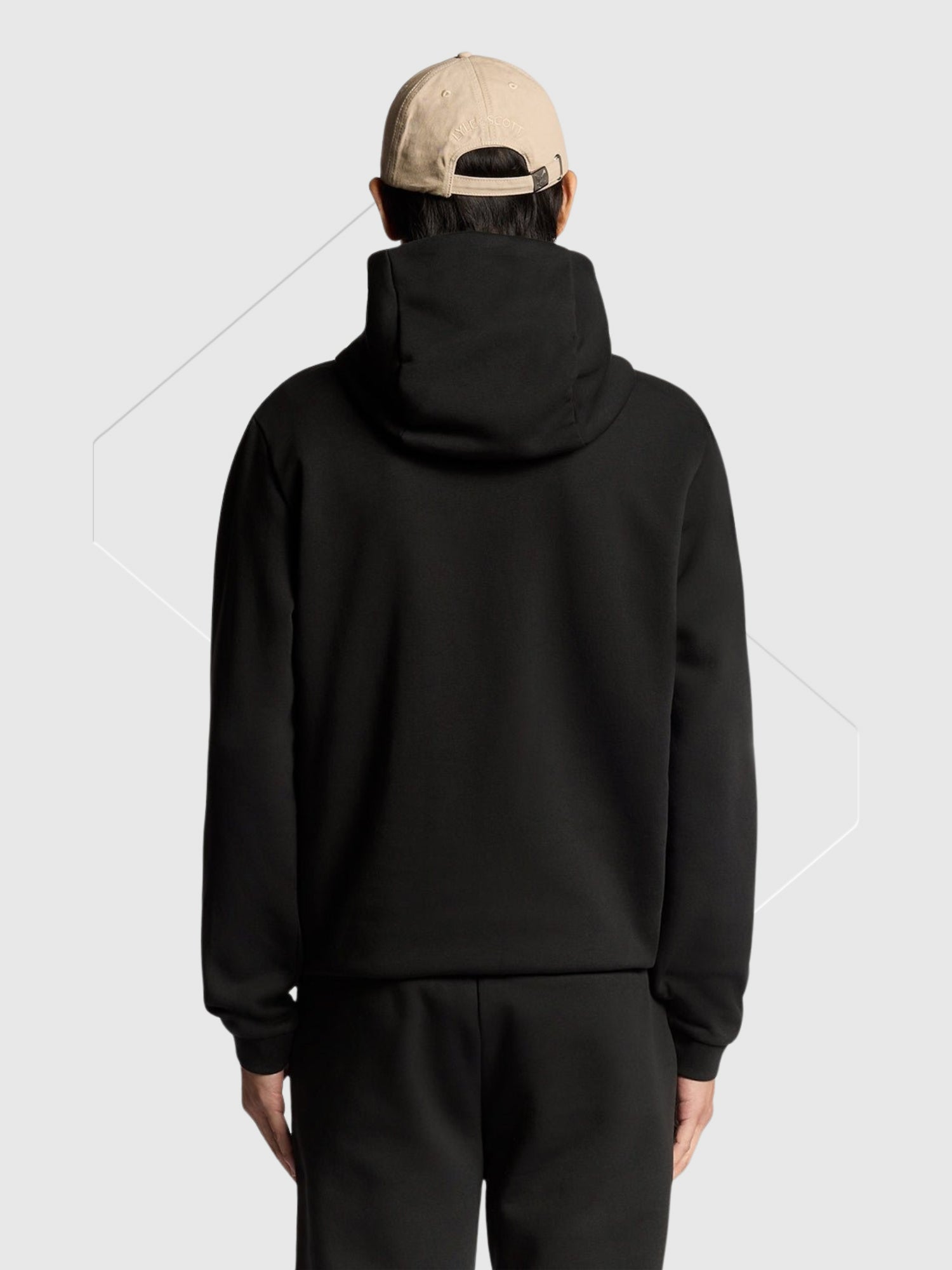 Lyle and Scott Logo Brushback Pullover Hoodie Black from Saxumo.com