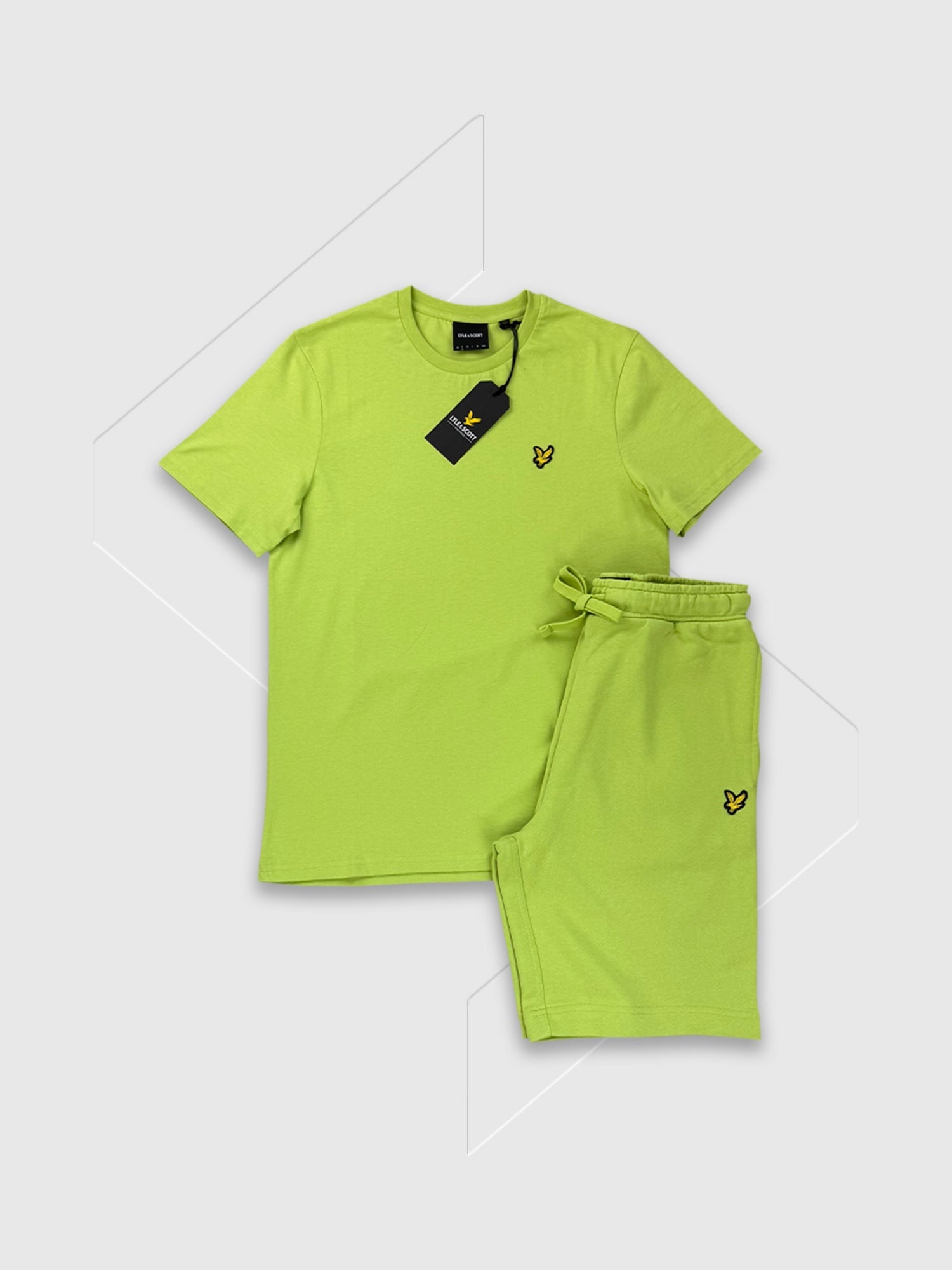 Lyle and Scott Plain T-Shirt/Short Set Vibrant Kiwi from Saxumo