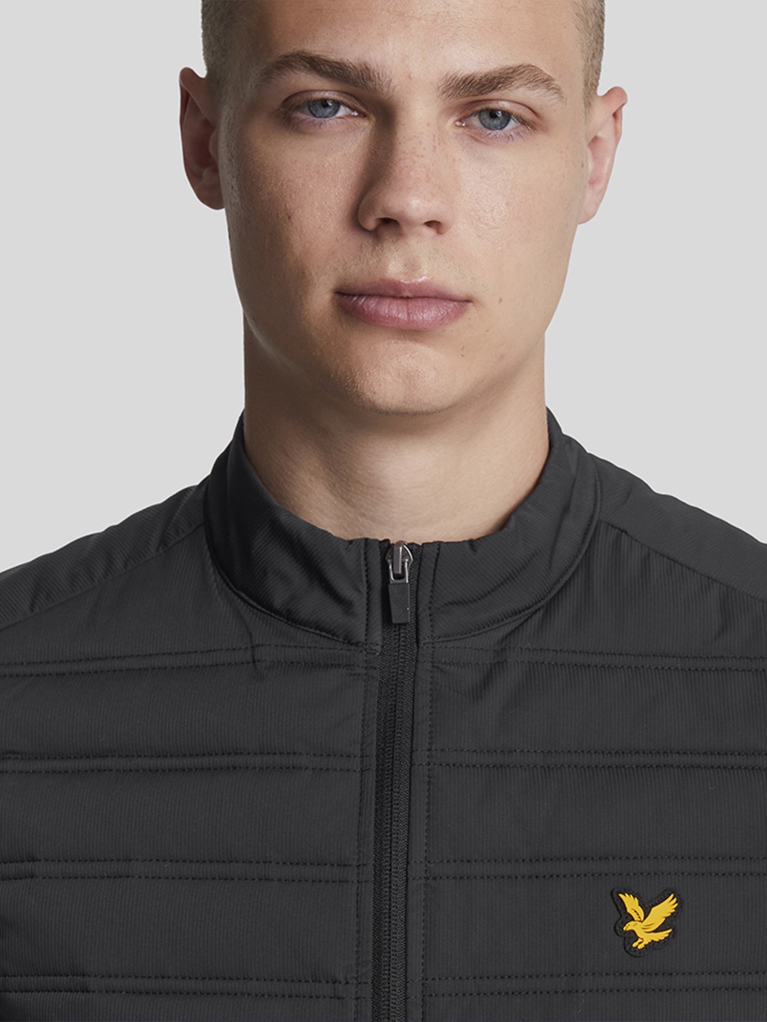 Lyle and Scott Sports Hybrid Double Baffle Gilet Jet Black from Saxumo