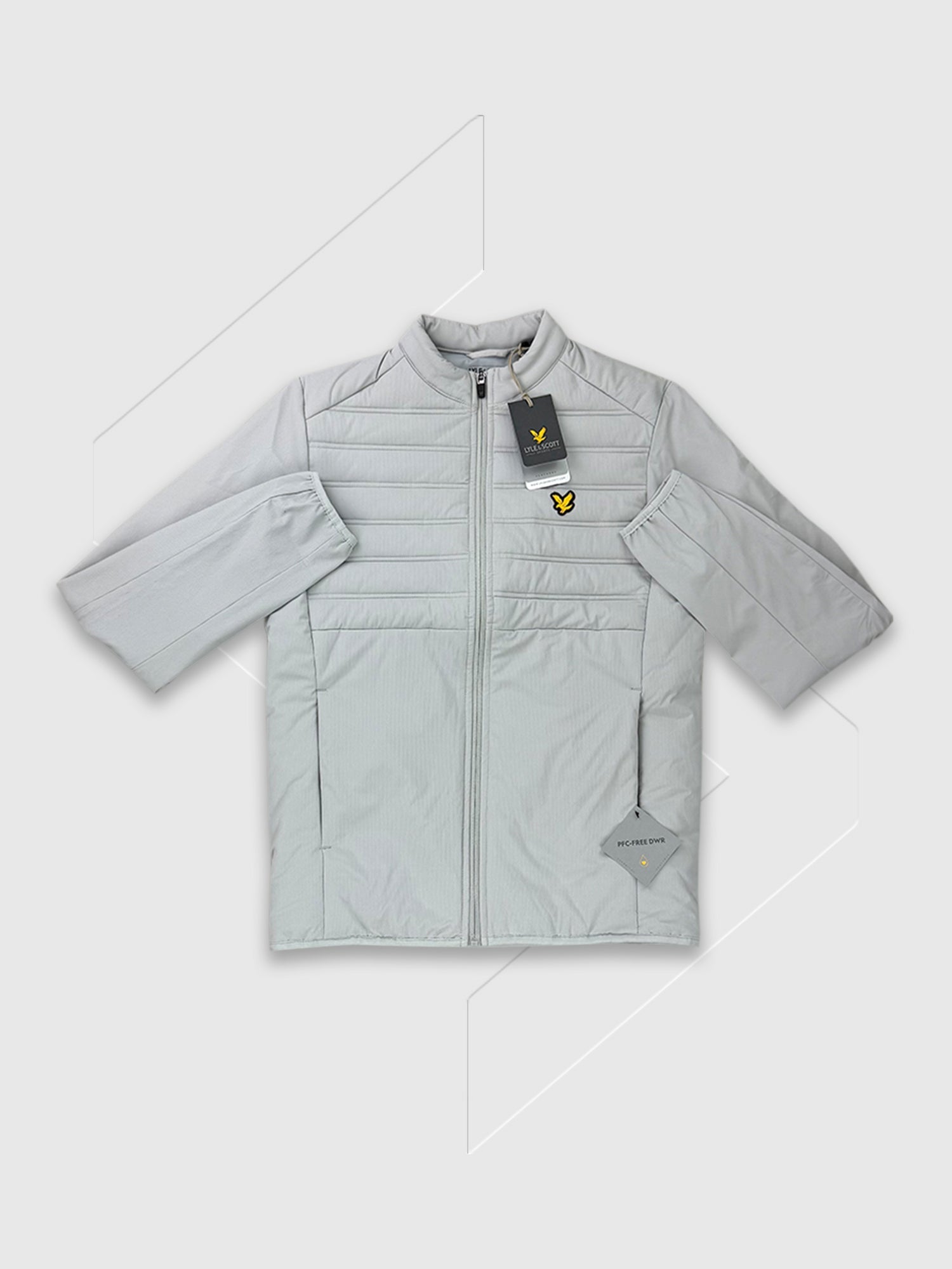 Lyle and Scott Sports Hybrid Double Baffle Jacket Pebble from Saxumo