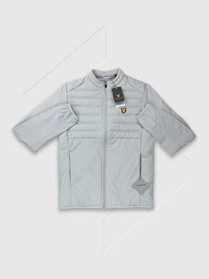 Lyle and Scott Sports Hybrid Double Baffle Jacket Pebble from Saxumo