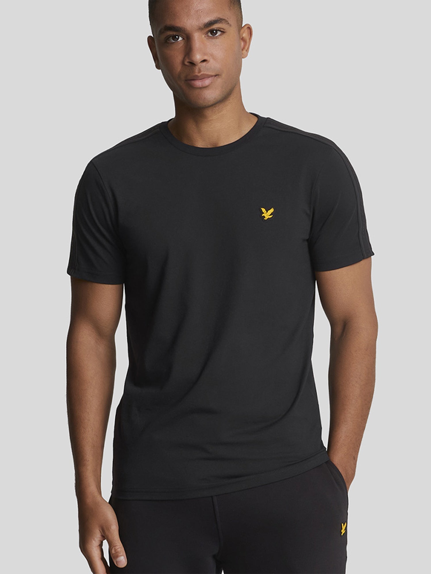 Lyle and Scott Tape T-shirt Jet Black from Saxumo