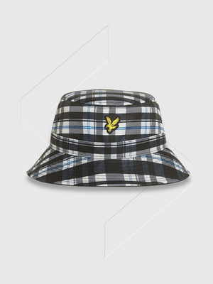 Lyle and Scott Tartan Bucket Hat Black/White from Saxumo.com