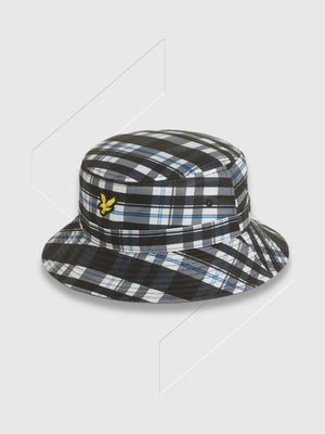 Lyle and Scott Tartan Bucket Hat Black/White from Saxumo.com
