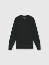 Lyle and Scott Tonal Eagle Merino Crew Neck Black
