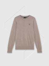 Lyle and Scott Tonal Eagle Merino Crew Neck Cinder