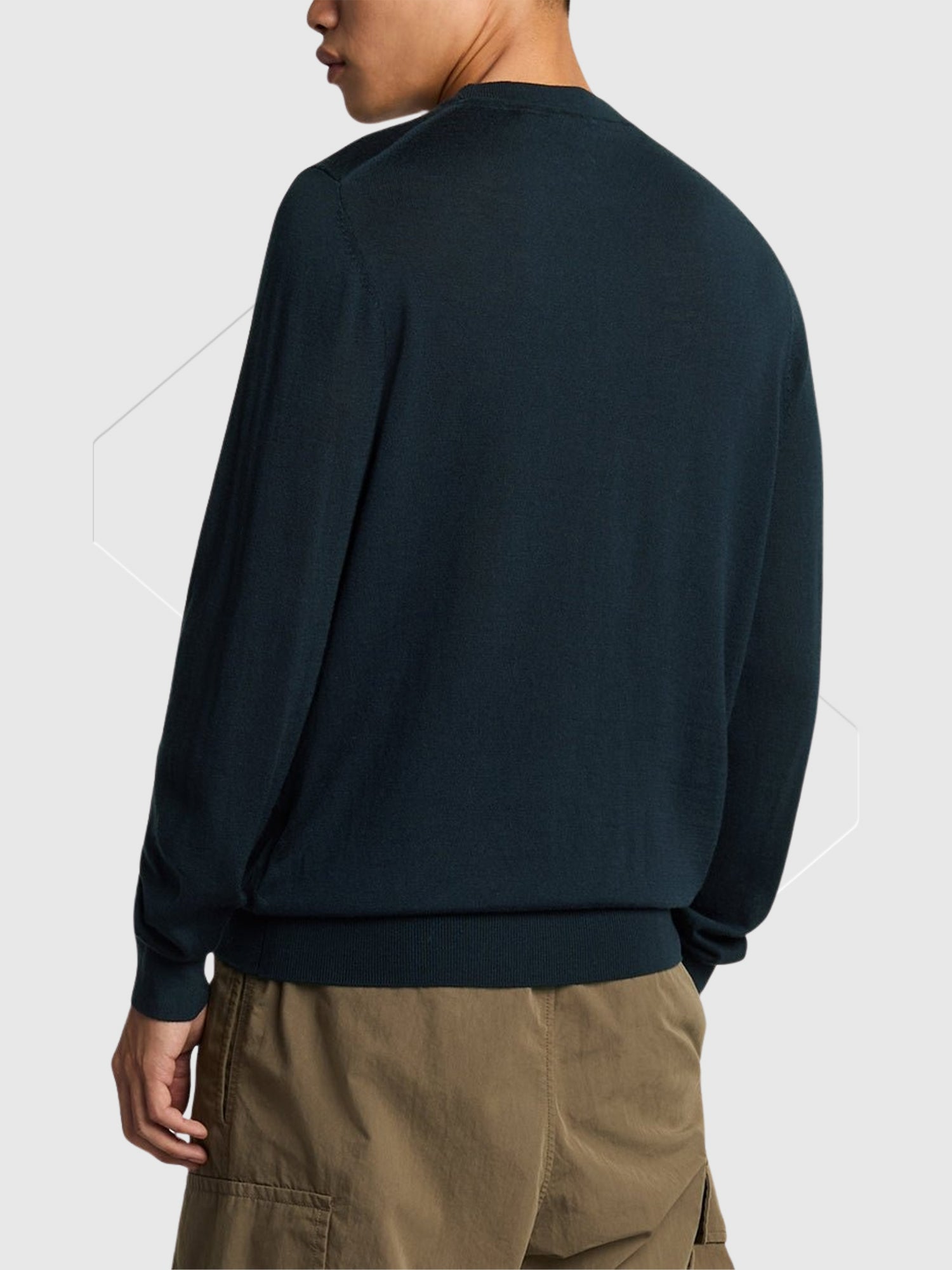 Lyle and Scott Tonal Eagle Merino Crew Neck Dark Navy from Saxumo.com