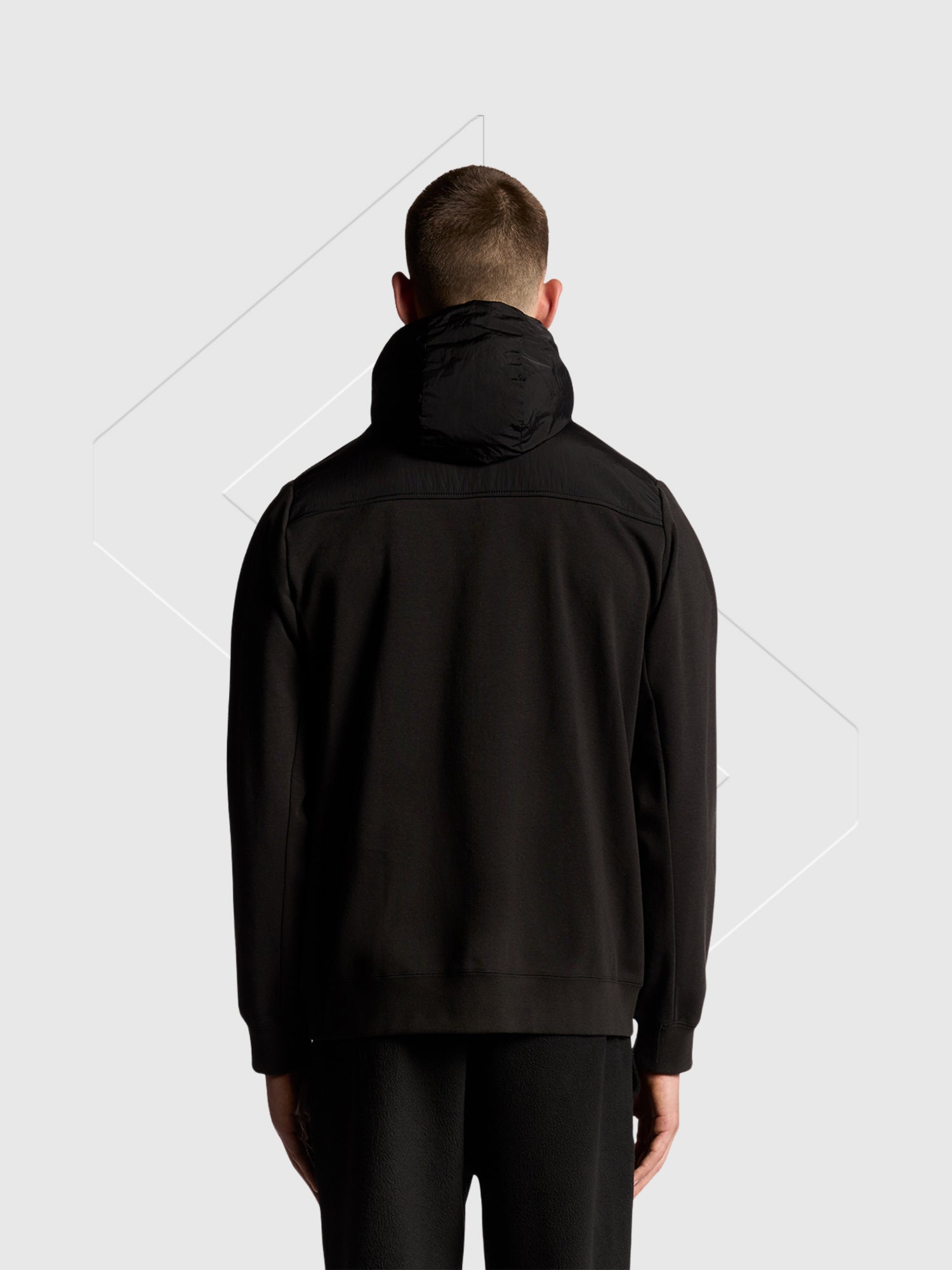 Lyle and Scott Panelled Hybrid Jacket Black Ice from Saxumo.com