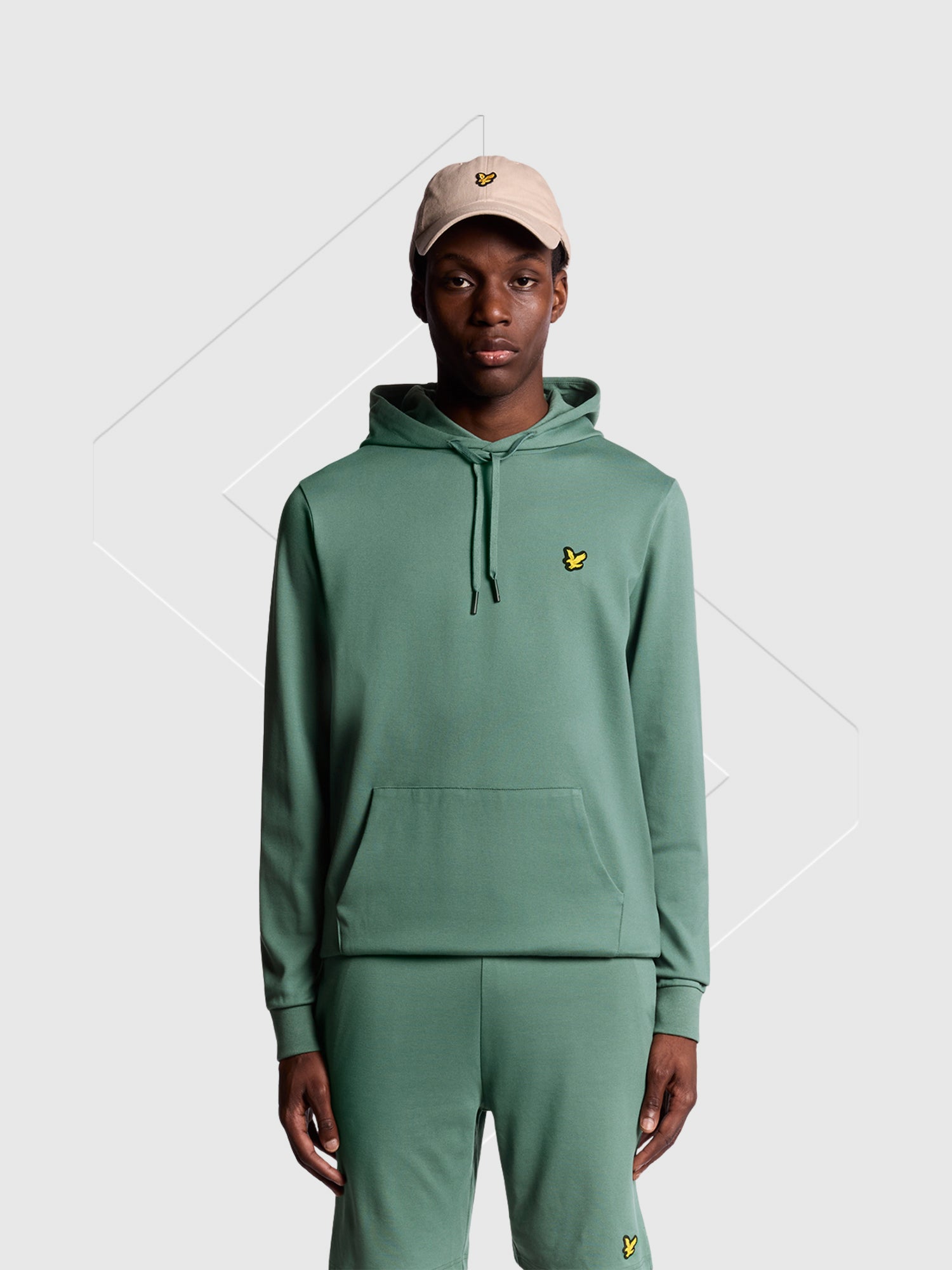 Lyle And Scott Fly Fleece Hoodie Silver Pine from Saxumo.com