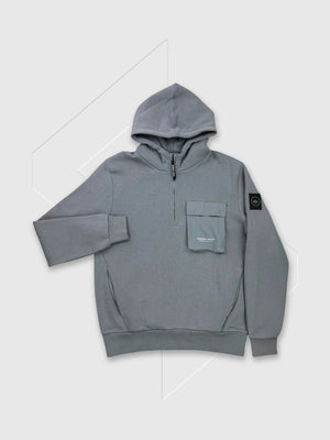 Marshall Artist Crux Quarter Zip Hoodie Monument Grey from Saxumo.com