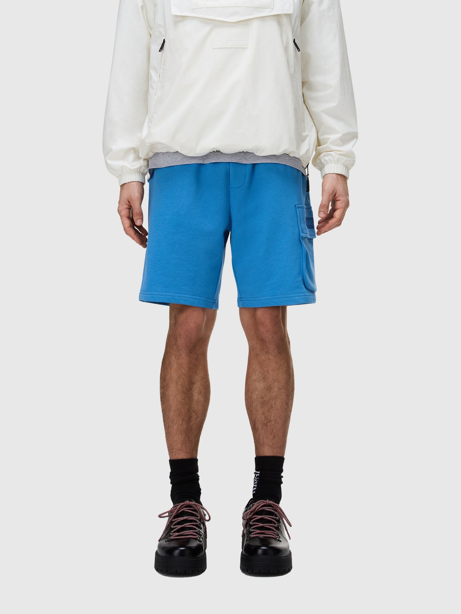 Napapijri Box Logo Cargo Bermuda Short Blue Jasper from Saxumo.com