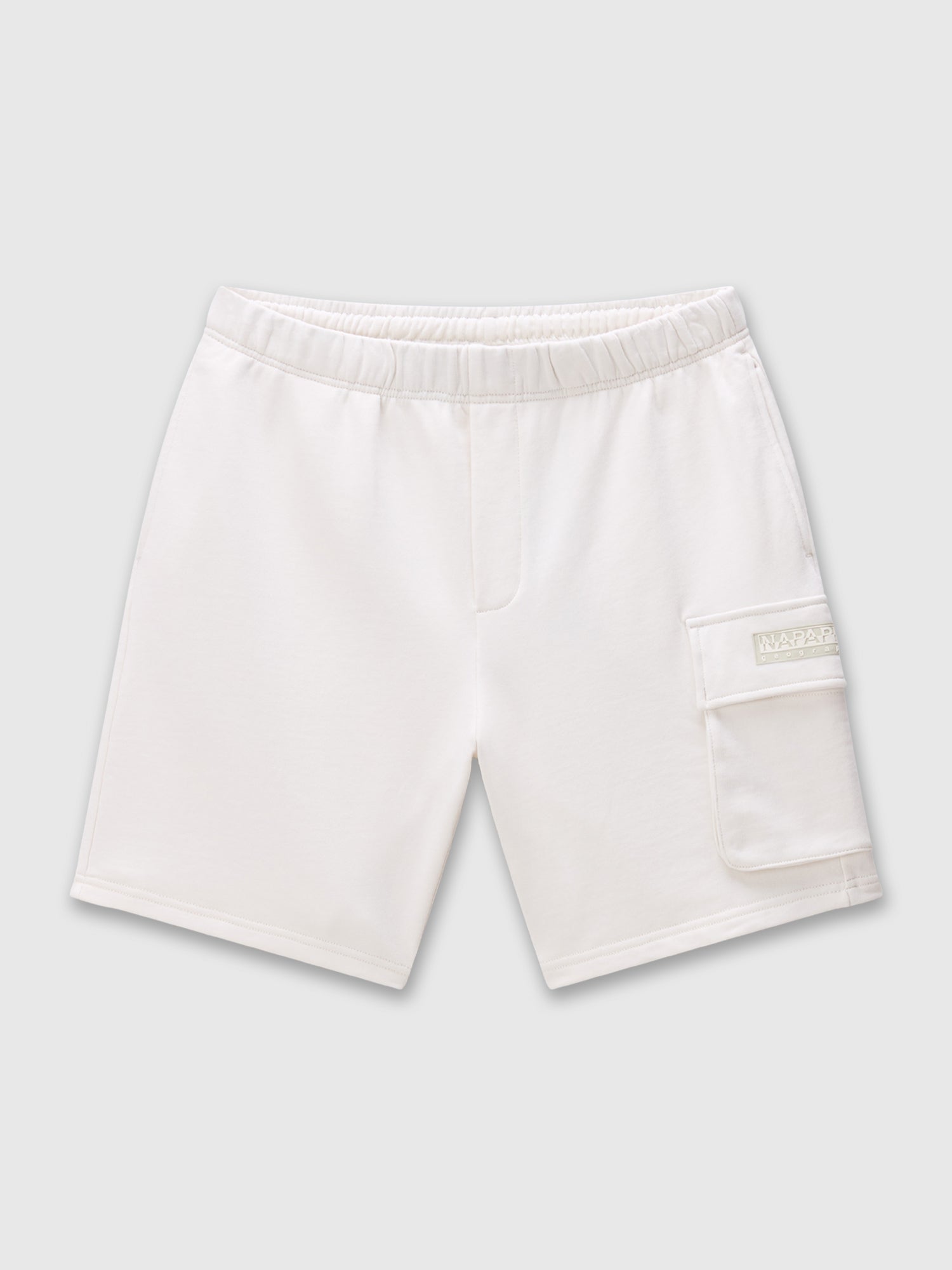 Napapijri Box Logo Cargo Bermuda Short White Whisper from Saxumo.com